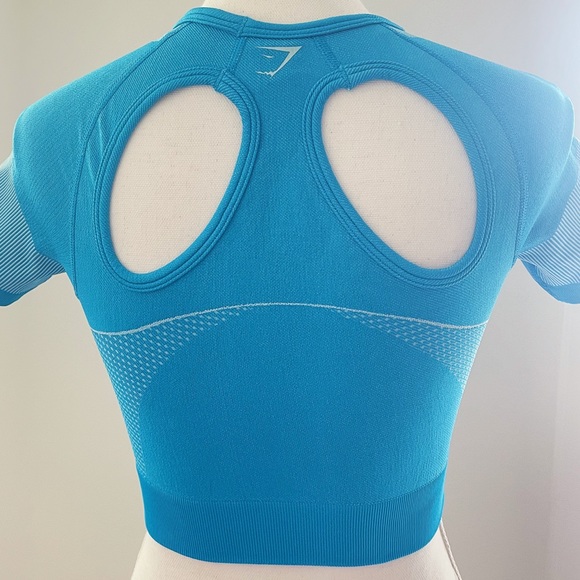 Gymshark Blue Cropped Gym Tank - Picture 7 of 11